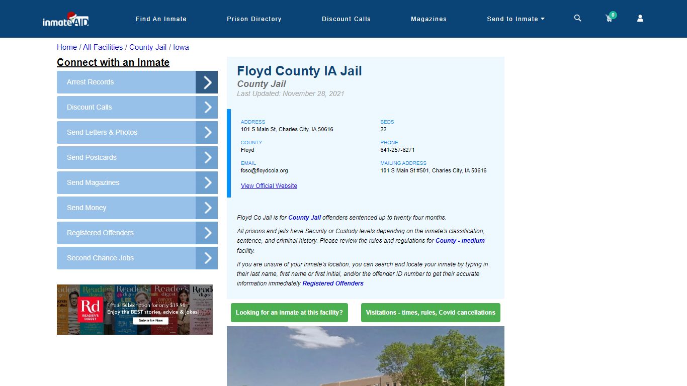 Floyd County IA Jail - Inmate Locator - Charles City, IA